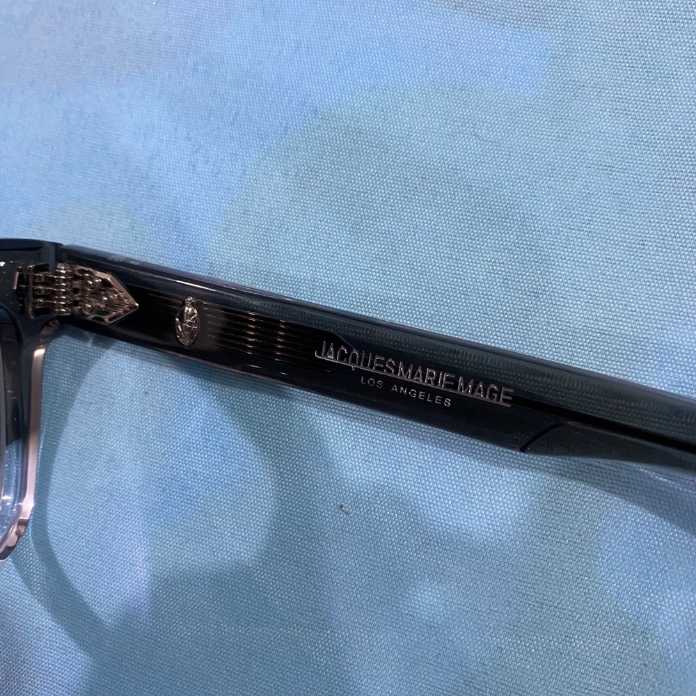 Jacques Marie Mage Two-Tone Clear to Black Square Glasses - Picture 2 of 9